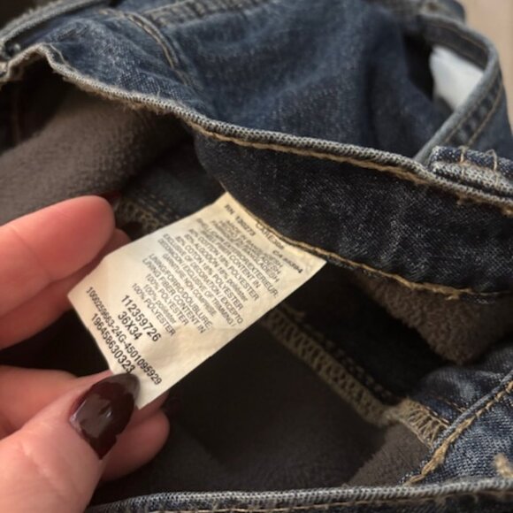 Wrangler Fleece Lined Carpenter Jeans - 36x34 - Picture 5 of 6